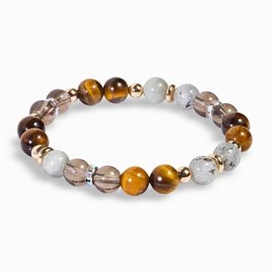 Tigers Eye with Labradorite & Smoky Quartz Determination Bracelet Evolve Mala